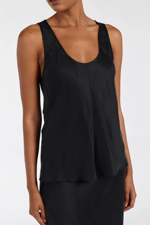 COLETTE BLACK SILK CAMI TOP