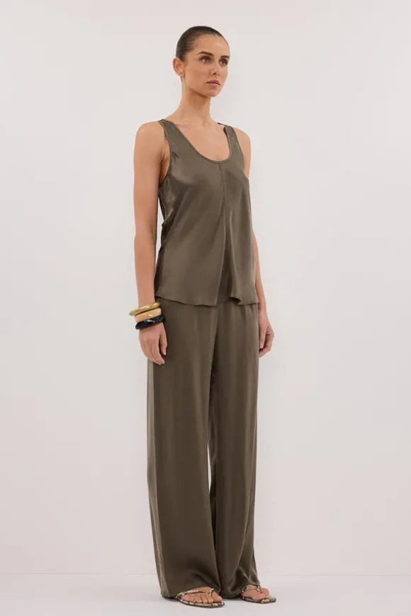 COLETTE OLIVE SILK CAMI TOP
