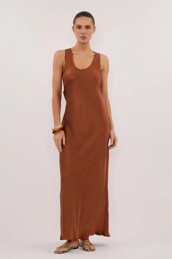 DARCY RUST SILK MAXI DRESS