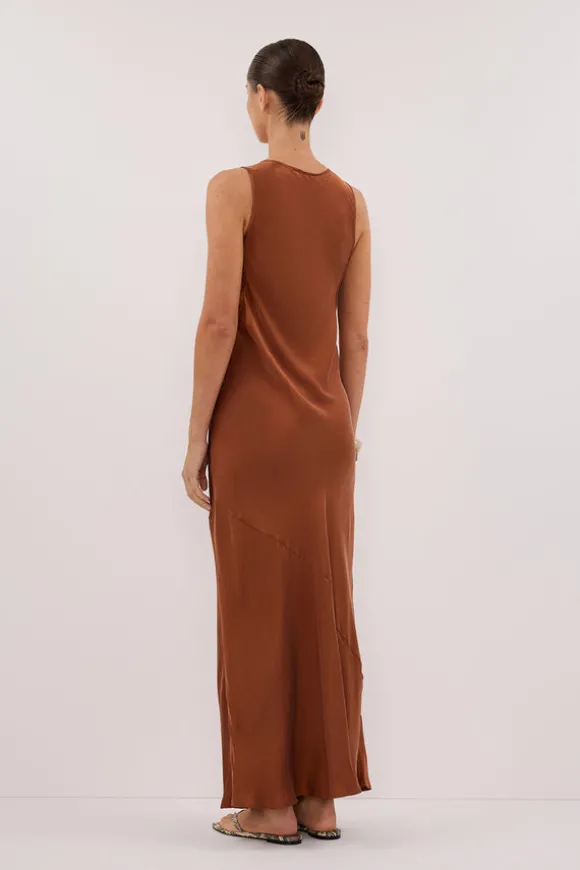 DARCY RUST SILK MAXI DRESS