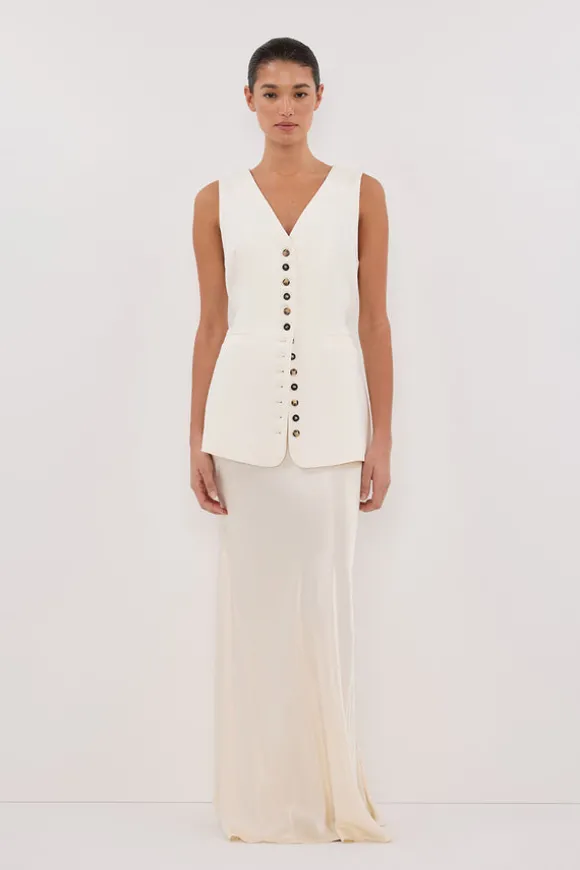 DEMI CREAM LONGLINE VEST