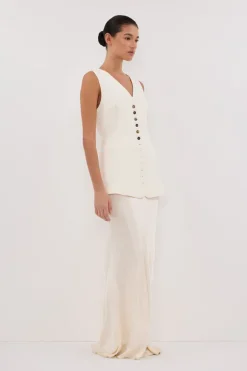 DEMI CREAM LONGLINE VEST