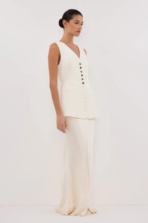 DEMI CREAM LONGLINE VEST