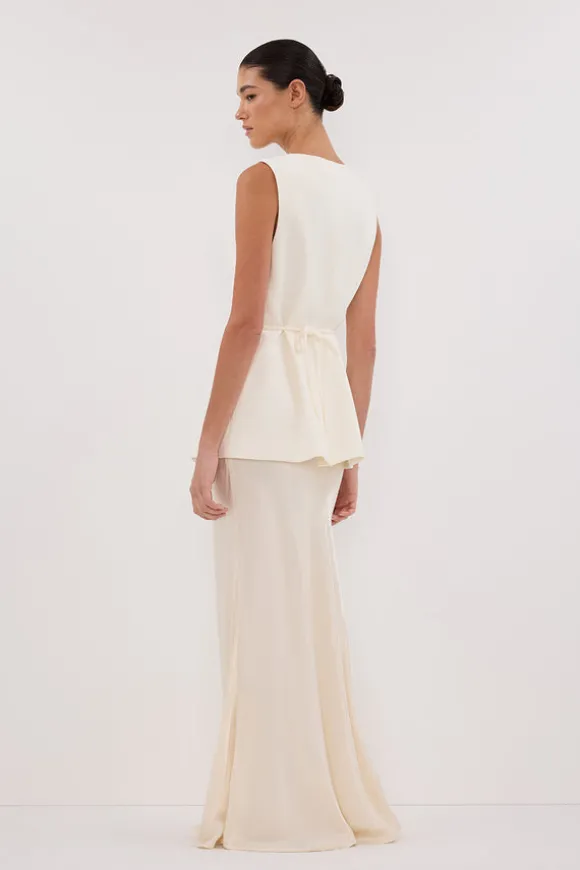 DEMI CREAM LONGLINE VEST
