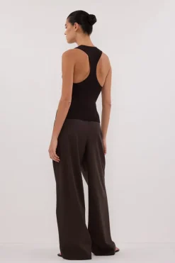 DEVIN BITTER CHOC RACER KNIT TANK