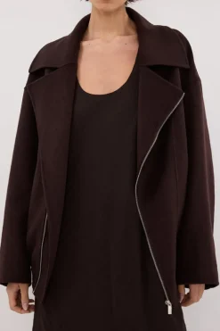 ELAINE DARK CHOC WOOL JACKET