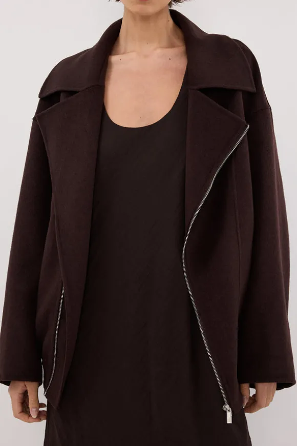 ELAINE DARK CHOC WOOL JACKET