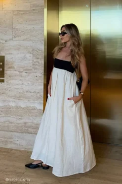 ELENA BUTTERMILK LINEN MAXI DRESS