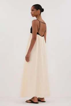 ELENA BUTTERMILK LINEN MAXI DRESS