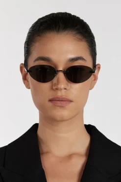 ELISA JOHNSON TRINITY GLOSS BLACK SUNGLASSES