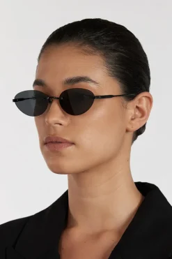 ELISA JOHNSON TRINITY GLOSS BLACK SUNGLASSES