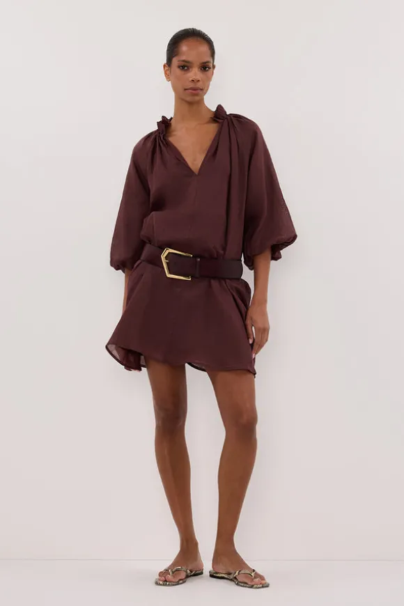 ELLIE WALNUT RAMIE SMOCK DRESS