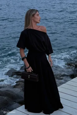ESME BLACK ASYM MAXI DRESS