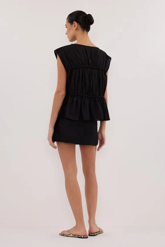 EVA BLACK LINEN SKORT