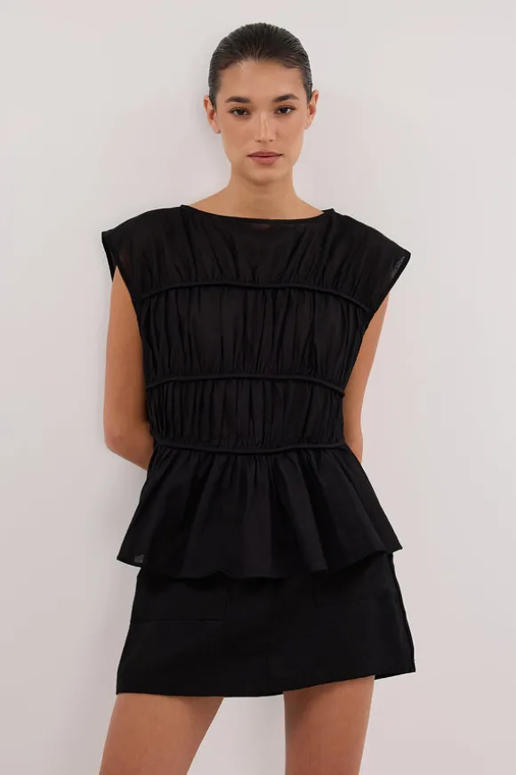 EVA BLACK LINEN SKORT