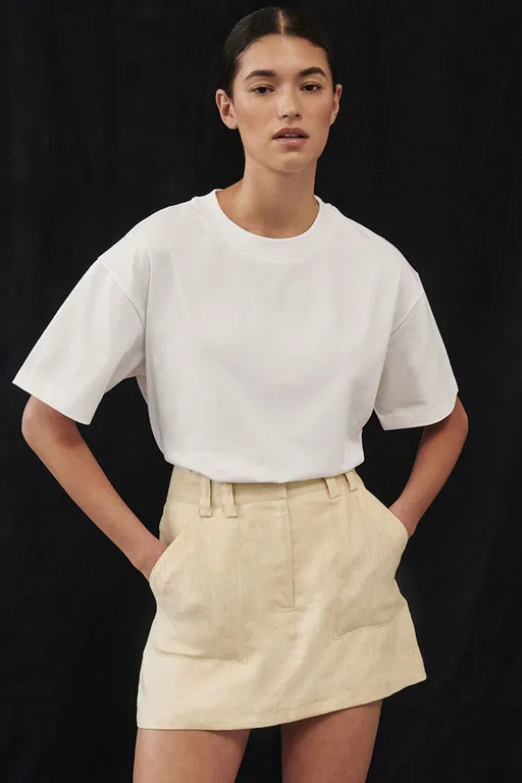 EVA LEMON LINEN SKORT