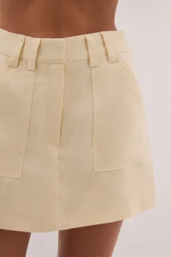 EVA LEMON LINEN SKORT