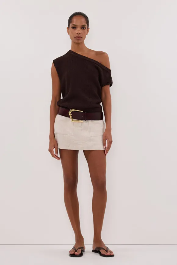 EVA NATURAL LINEN SKORT