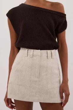 EVA NATURAL LINEN SKORT