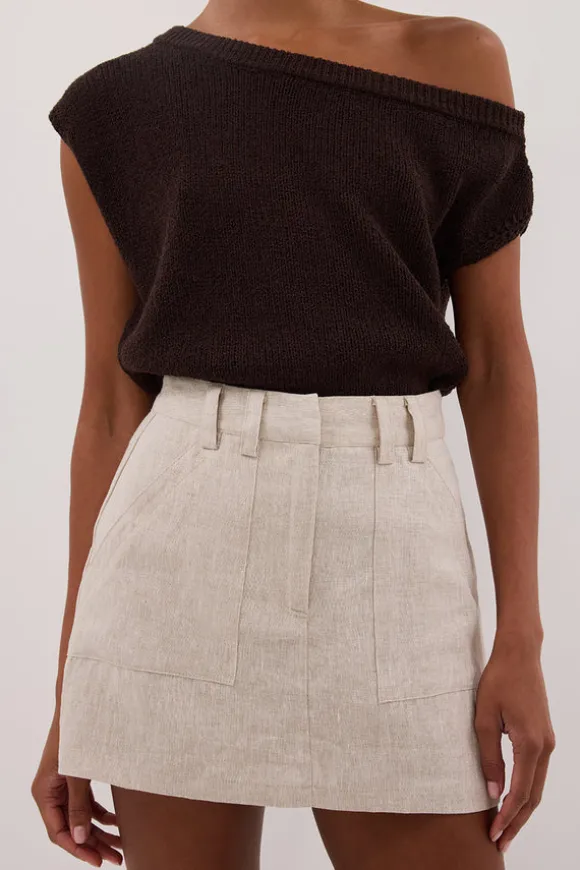 EVA NATURAL LINEN SKORT