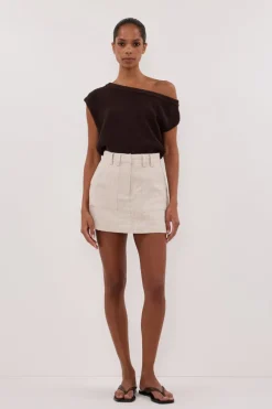 EVA NATURAL LINEN SKORT