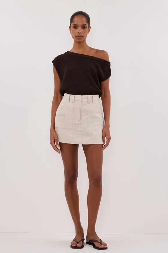 EVA NATURAL LINEN SKORT
