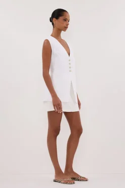 EVA OFF WHITE LINEN SKORT