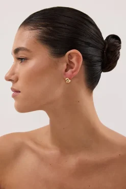 F+H GOLD HAMMERED BALL STUDS