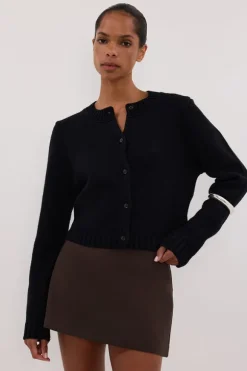 FOSTER BLACK KNIT CARDIGAN