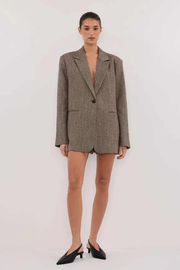 FRANKIE CHOC OVERSIZED TWEED BOYFRIEND BLAZER