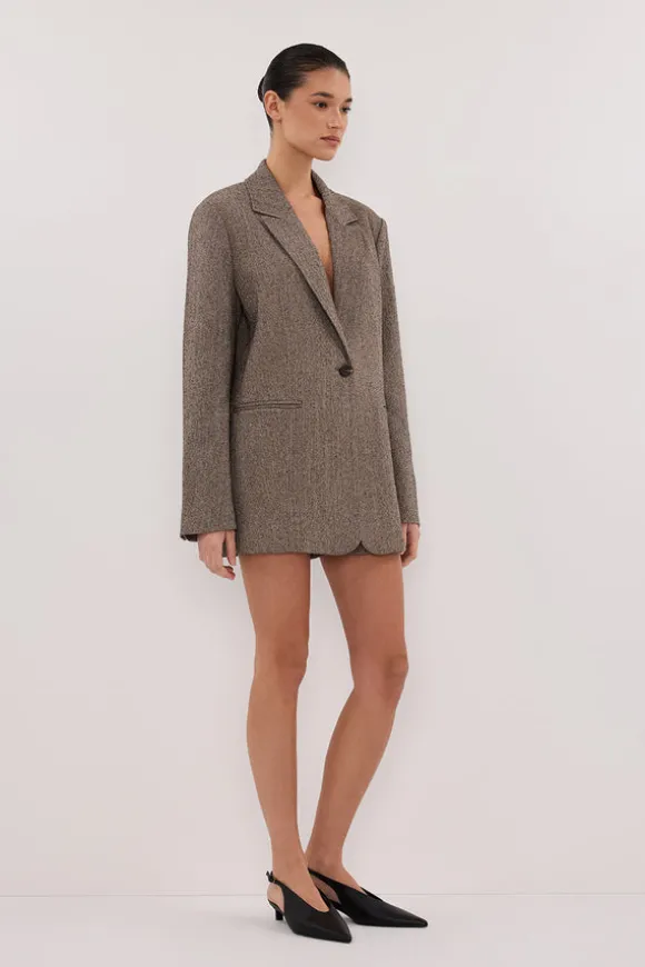 FRANKIE CHOC OVERSIZED TWEED BOYFRIEND BLAZER