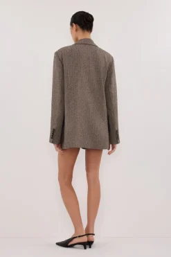 FRANKIE CHOC OVERSIZED TWEED BOYFRIEND BLAZER