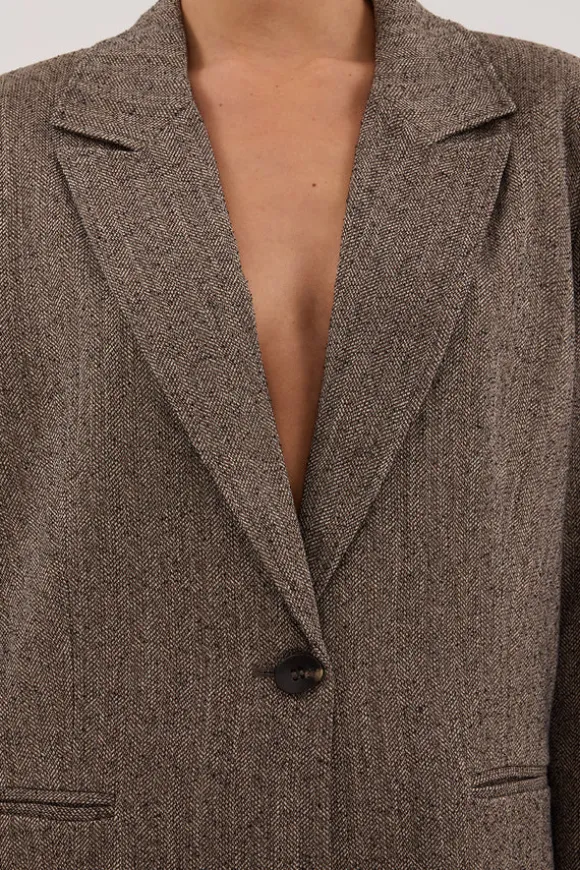 FRANKIE CHOC OVERSIZED TWEED BOYFRIEND BLAZER