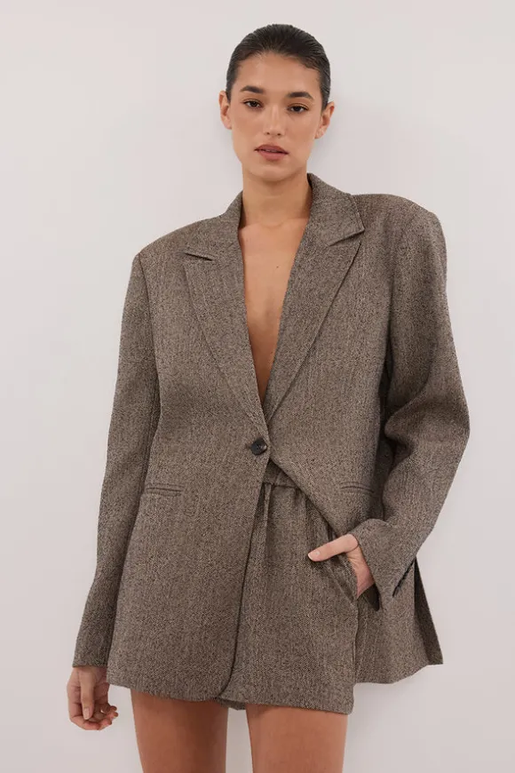 FRANKIE CHOC OVERSIZED TWEED BOYFRIEND BLAZER