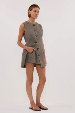 FRANKIE CHOC TWEED ELASTIC SHORT