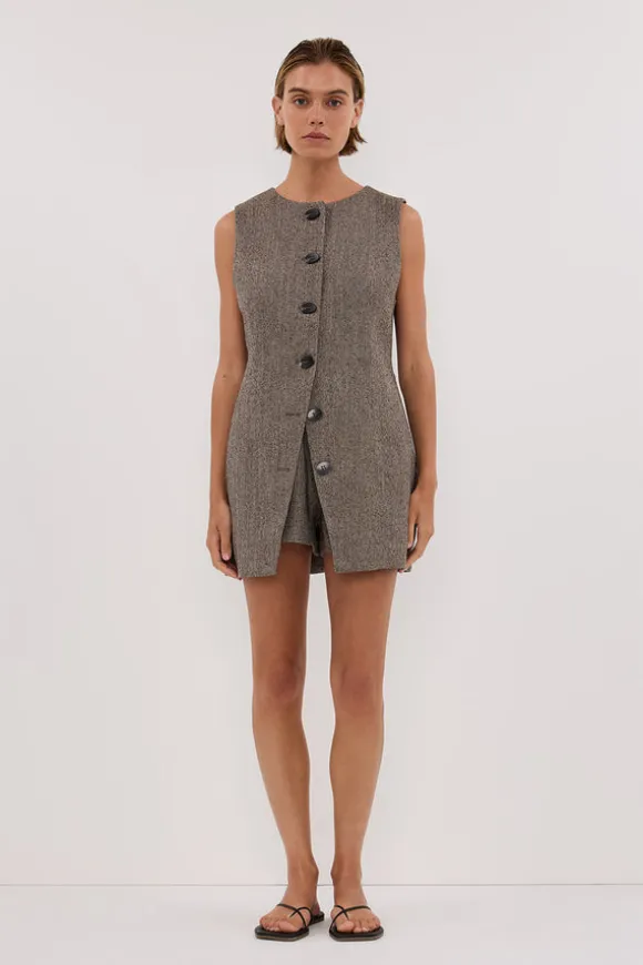 FRANKIE CHOC TWEED TUNIC VEST