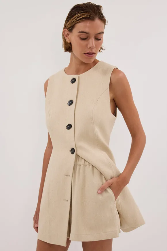 FRANKIE OAT TWEED ELASTIC SHORT