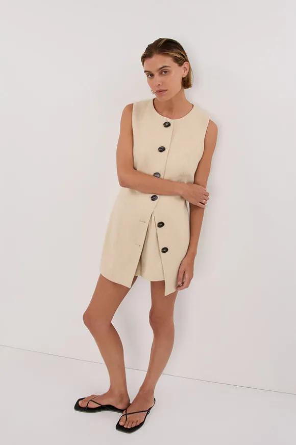 FRANKIE OAT TWEED TUNIC VEST