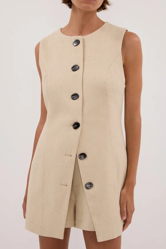 FRANKIE OAT TWEED TUNIC VEST