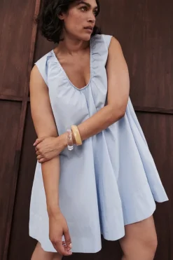 GABBY CORNFLOWER COTTON MINI DRESS