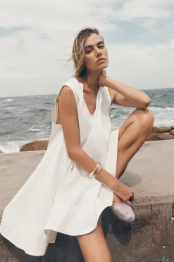 GABBY WHITE COTTON MINI DRESS
