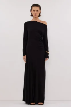 HADLEY BLACK SLEEVED KNIT MAXI DRESS