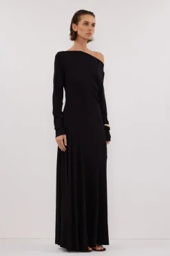 HADLEY BLACK SLEEVED KNIT MAXI DRESS