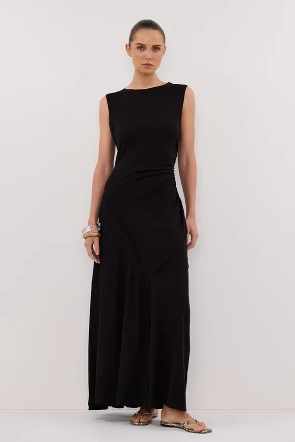 HADLEY BLACK SLEEVELESS KNIT MAXI DRESS
