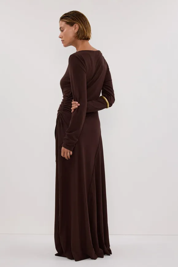 HADLEY CHOC SLEEVED KNIT MAXI DRESS