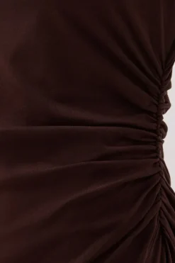 HADLEY CHOC SLEEVELESS KNIT MAXI DRESS