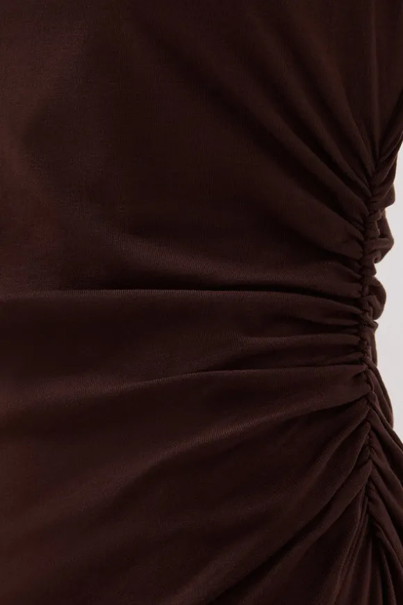 HADLEY CHOC SLEEVELESS KNIT MAXI DRESS