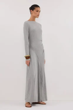 HADLEY SILVER SLEEVED KNIT MAXI DRESS