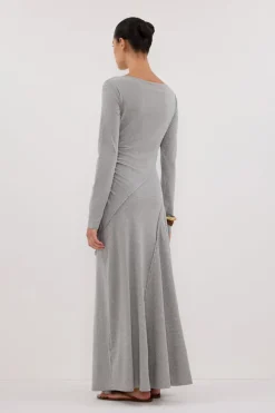 HADLEY SILVER SLEEVED KNIT MAXI DRESS