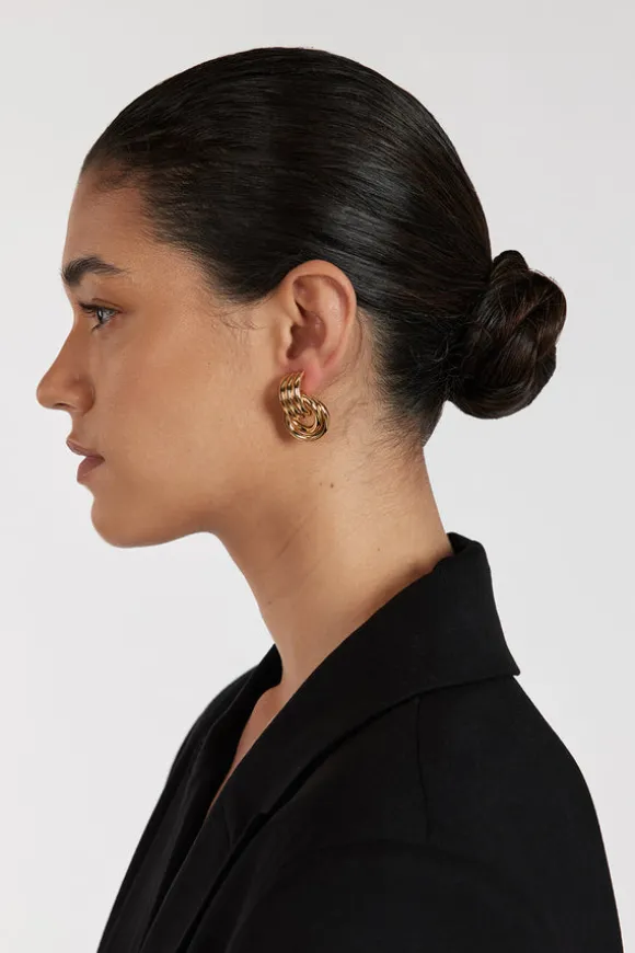 HEAVEN MAYHEM MINI KNOT GOLD EARRING
